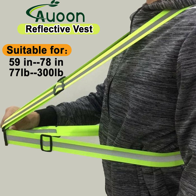 [Australia - AusPower] - AUOON Reflective Running Vest,Reflective Vest Adjustable for Run,Cycle,Walk, Outdoor,Breathable Waterproof Lightweight 2 Pack 