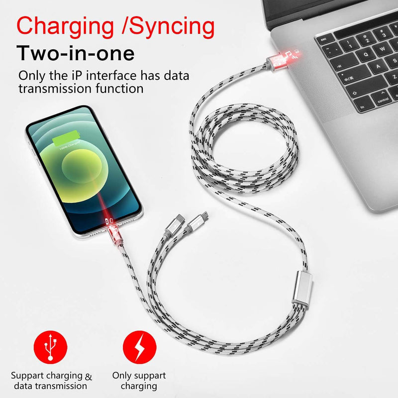 [Australia - AusPower] - 2pcs ASICEN 10Ft/3m Multi USB Fast Charger Cord 3A, 3-in-1 Charging Cable for Phone/Micro-USB/Type-C Compatible with Cell Phones/Samsung Galaxy/Pixel/LG/Tablets and More 