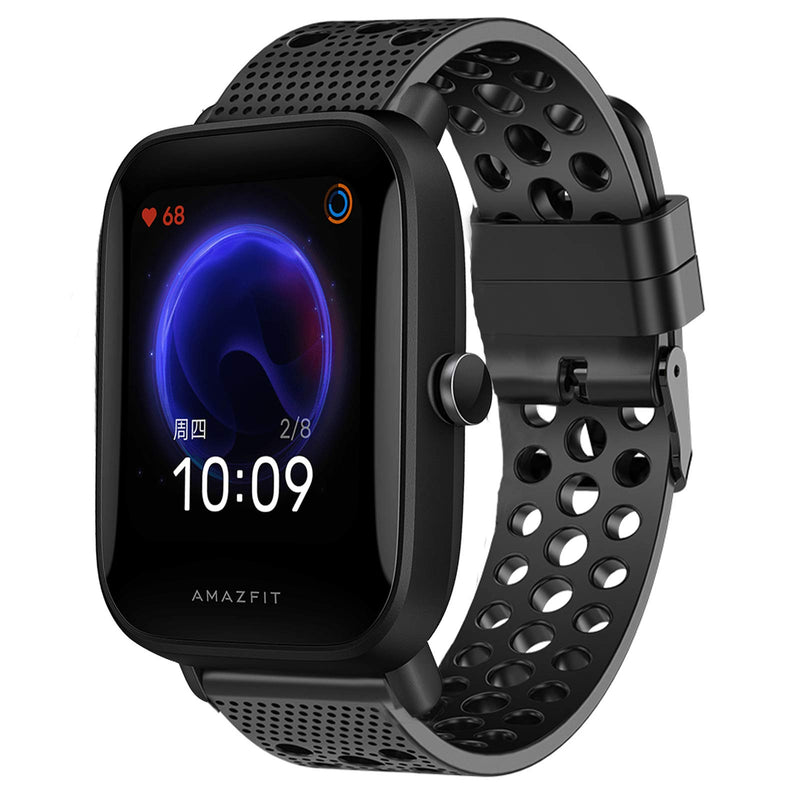 [Australia - AusPower] - Compatible for Amazfit Bip U Case with Band, Youkei Full Cover Case + Sport Silicone Replacement Wristbands Sport Strap Compatible for Amazfit Bip U Smartwatch (Black case+Black Band) Black case+Black band 