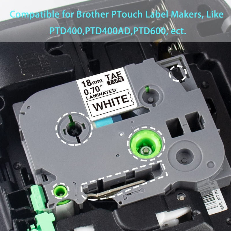 [Australia - AusPower] - 3Pack TZ Tape 18mm 0.7 Laminated White, Compatible for Brother P Touch TZe-241 TZe241 3/4 Inch Label Tape Black on White Work for Brother PTD400AD PTD600 PTD400 PT-D450 Label Maker, 26.2 Feet(8m) 