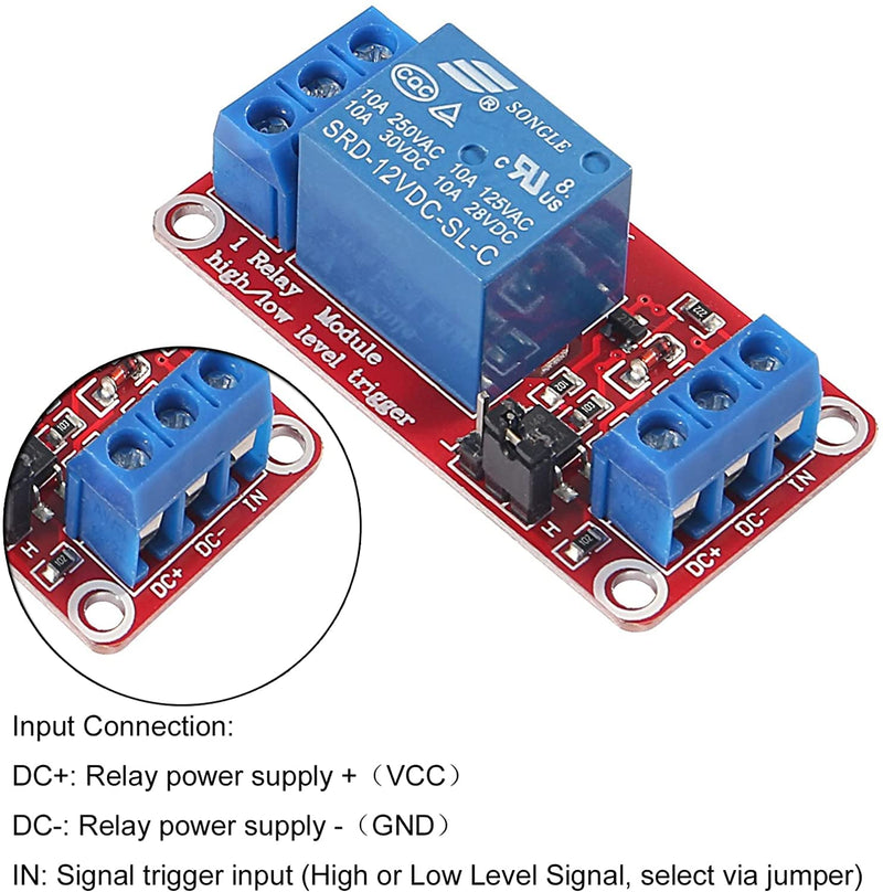 [Australia - AusPower] - 4 Pack 12V One Channel Relay Module Relay Switch with OPTO Isolation High Low Level Trigger (12V) 
