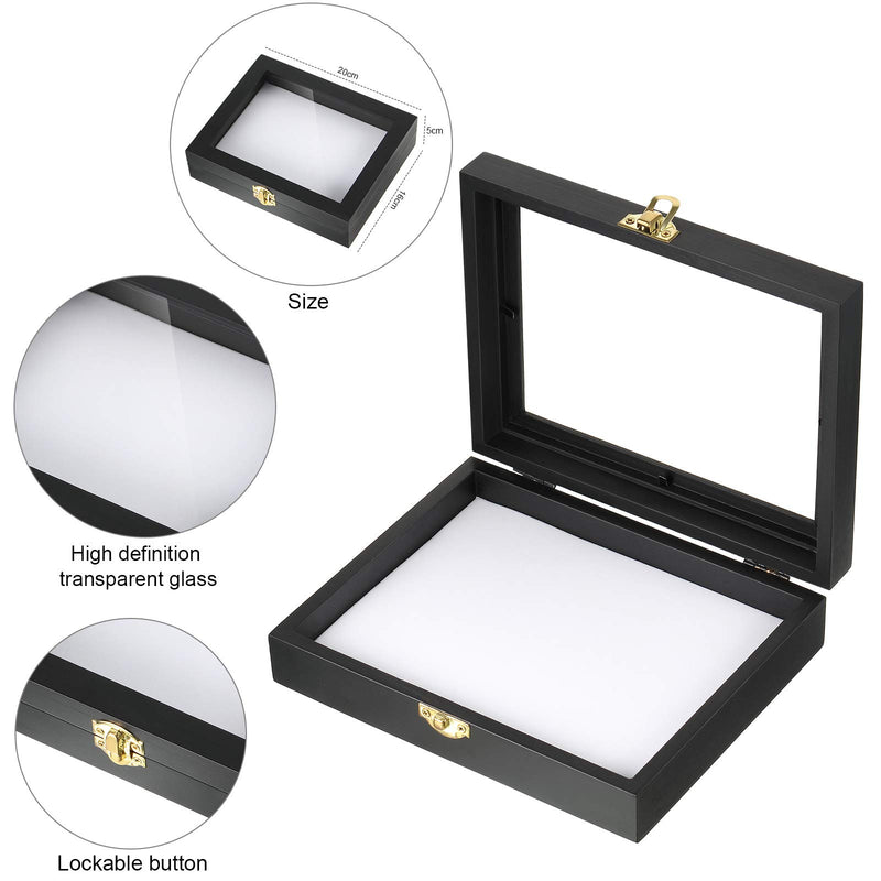 [Australia - AusPower] - Insect Display Case Box Collection Box with Clear Top, EVA Foam Pinning Board and 300 Pieces Pins Insect Shadow Box Kit Entomology Supplies for Collecting Butterfly Specimen (Black) Black 