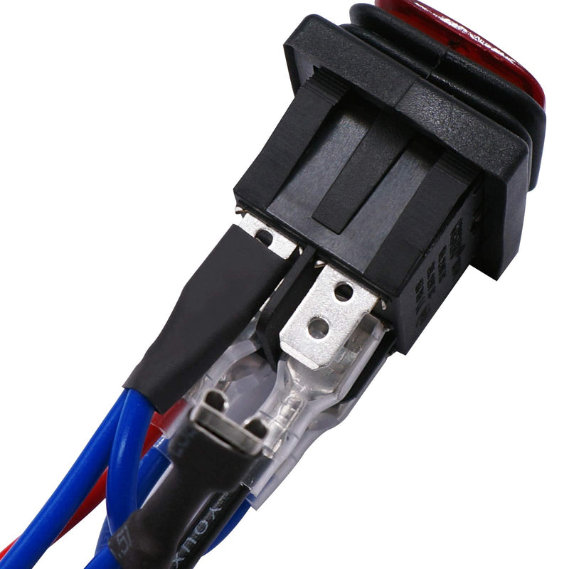 [Australia - AusPower] - TWTADE Latching Polarity Reverse Switch Waterproof Control Rocker Switch DC Motor 6 Pin 3 Position 10A (LED DC12V) ON-Off-ON Boat Toggle Automatic Switch With Wire 