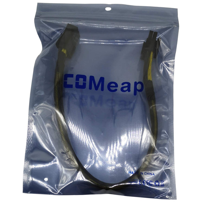 [Australia - AusPower] - COMeap 6 Pin Female to CPU 8 pin (4+4 Detachable) Male EPS-12V Adapter Converter Sleeved Cable 13-inch(33cm) 