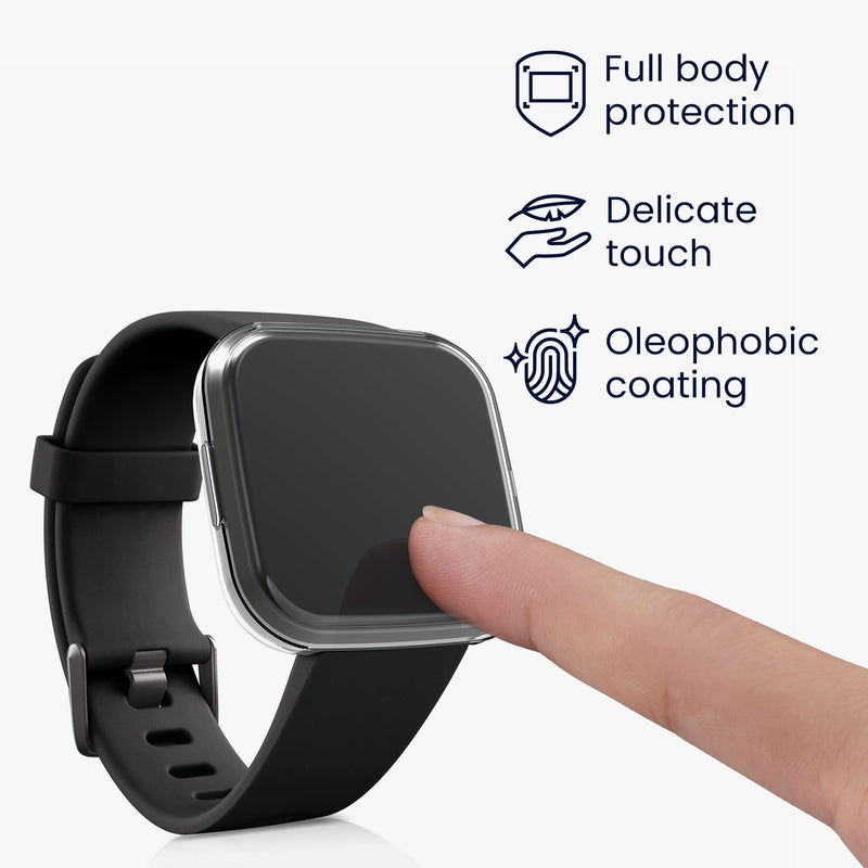 [Australia - AusPower] - kwmobile Case Compatible with Fitbit Versa 2 (Set of 2) - Smart Watch/Fitness Tracker Cover - Transparent/Transparent transparent / transparent 