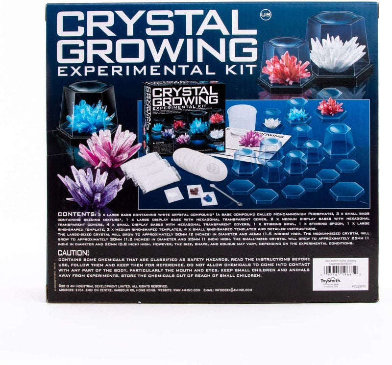 [Australia - AusPower] - 4M Toysmith, 7 Crystal Growing Science Experimental Kit with Display Cases, Easy DIY STEM Toy Lab Experiment Specimens, For Boys And Girls Ages 10+ 7 Crystals 