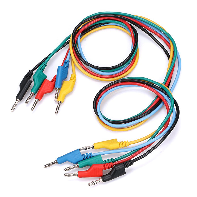 [Australia - AusPower] - Sumnacon 5pcs Banana to Banana Plug Test Lead Set, 4mm Stackable Banana Plug Wire Test Cable Lead for Multimeter, Electrical Test Wire 1000V/15A 