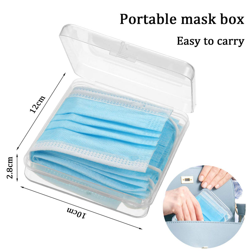 [Australia - AusPower] - 4 Pack Clear Plastic Storage Box Case Organizer Reusable Keeper Folder for Face Cover, Portable Plastic Storage Containers Boxes, Pollution Prevention Storage Clip Organizer Face Cover Storage Cases 