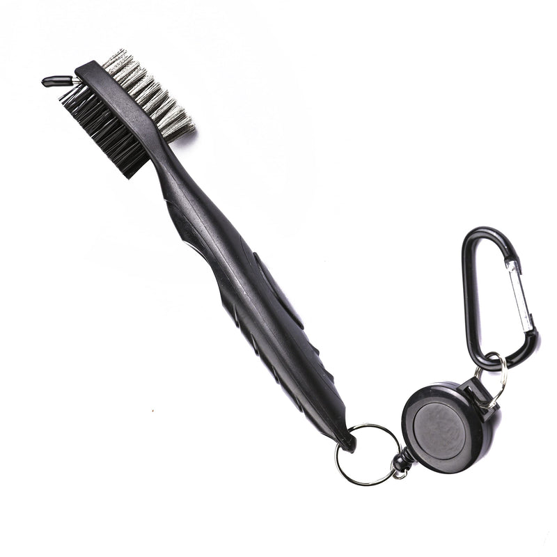 [Australia - AusPower] - Aebor Golf Towels, Microfiber Waffle Pattern Tri-fold Golf Towel - Brush Tool Kit with Club Groove Cleaner, with Clip Men Women Golf Gifts and Golf Accessories (2 Black Towel+Black Brush) 2 Black Towel+black Brush 