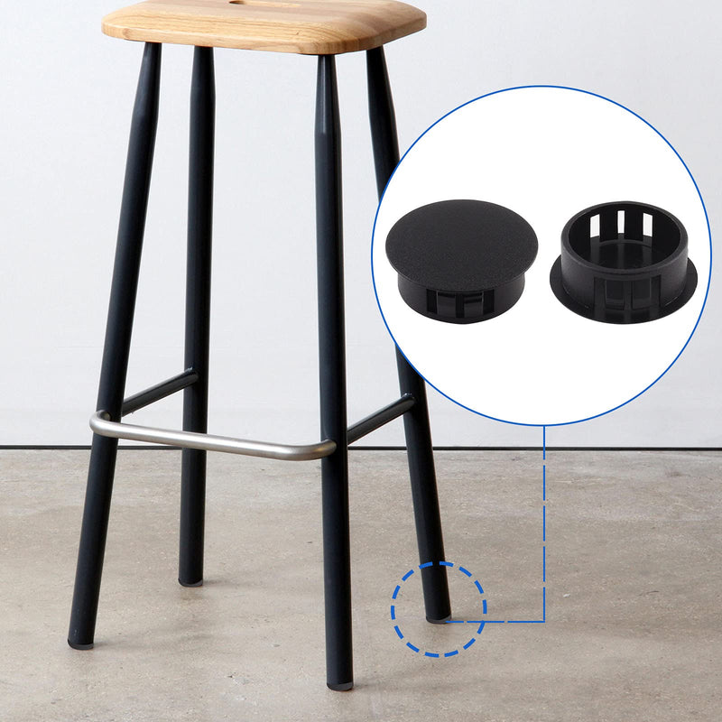 [Australia - AusPower] - Jersvimc 25Pcs 1 1/2 Inch(38mm) Black Hole Plug Plastic Hole Cover, Round End Cap Plug Flush Type Tube Insert Plug, Pipe Post Plug Panel Plug for Chair Furniture Glide Protectors 1 1/2" / 38mm(25Pcs) 