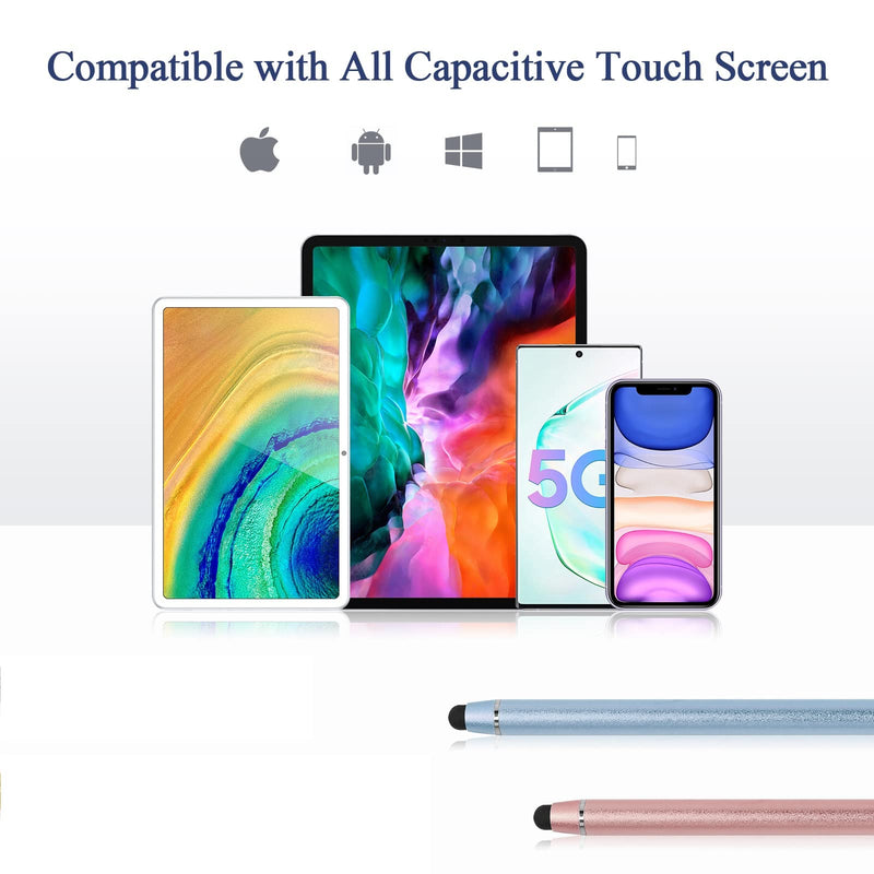 [Australia - AusPower] - Stylus Pens for iPad, Touch Screens Stylus Pencils High Sensitivity Disc & Fiber Tip Universal Stylus with Magnetic Cap Compatible with iPad, iPhone, Android, Microsoft Tablets (Blue/Pink) 