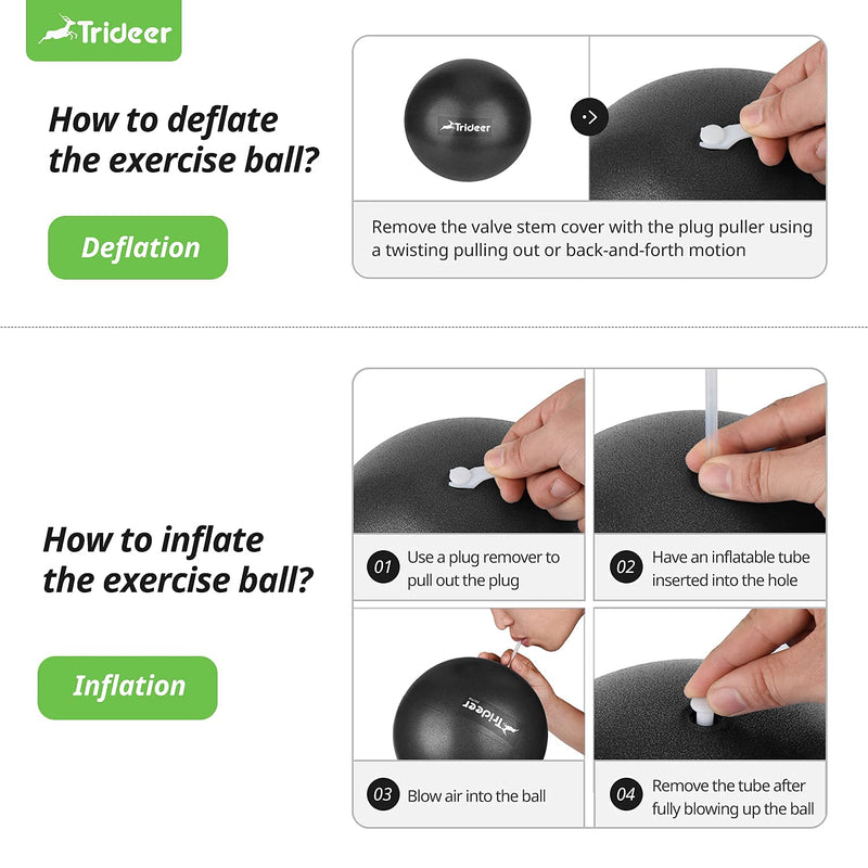 [Australia - AusPower] - Trideer Pilates Ball, Barre Ball, Mini Exercise Ball, 9 Inch Small Bender Ball, Pilates, Yoga, Core Training and Physical Therapy, Improves Balance (Home & Gym & Office) Black 