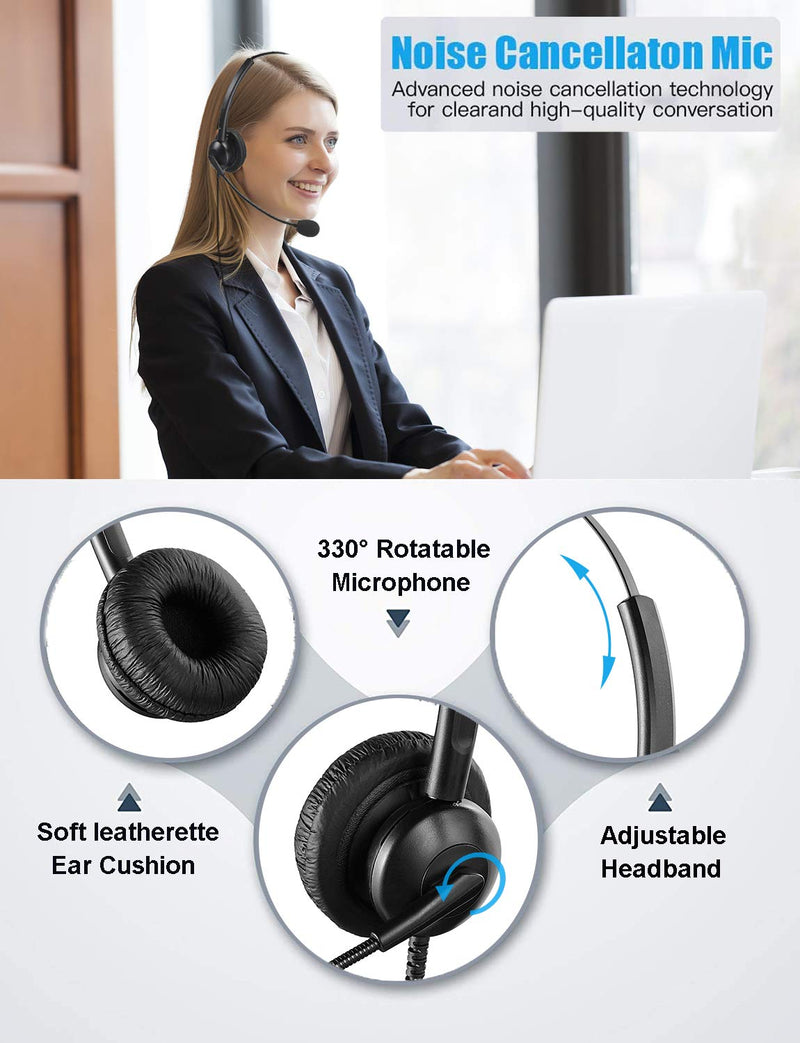 [Australia - AusPower] - Sinseng USB Headset with Noise Cancelling Microphone for Laptop, Computer Headphones with Dictation Mic for Call Center Office, PC Headset for Skype Zoom Meetings Microsoft Teams Conference Call 