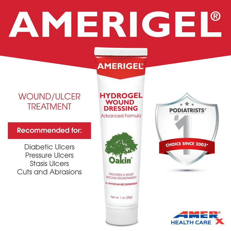 [Australia - AusPower] - AMERIGEL Hydrogel Wound Dressing (1 oz.) - Provides Moisture-Rich Healing Environment for Dry Wounds 1 Ounce (Pack of 1) 