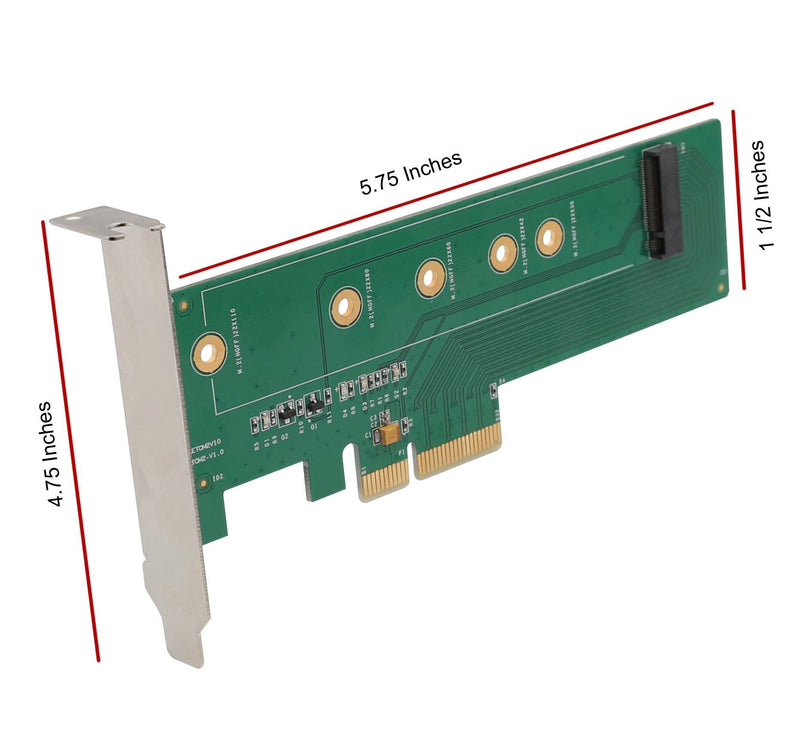 [Australia - AusPower] - I/O Crest M.2 NGFF PCIe SSD to PCI Express 3.0 x4 Host Adapter Card - Support M.2 M-Key PCIe (NVMe or AHCI) Type 22110, 2280, 2260, 2242 