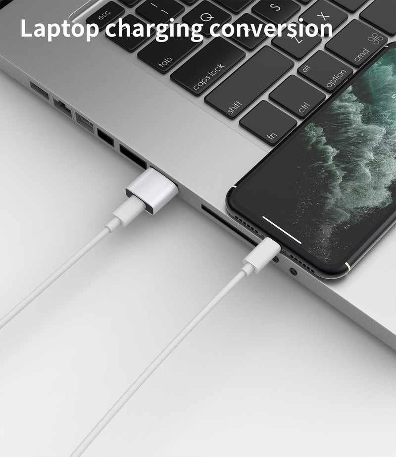 [Australia - AusPower] - 3-Pack,USB C to USB Adapter,Type-C Female to USB Male Charger Cable Converter for iPhone 11 12 Mini Pro Max Airpods iPad air4 Magsafe,Samsung Galaxy Note 10 S20 Ultra A71 S21,PC,Portable Charging 