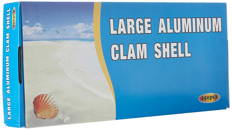 [Australia - AusPower] - Disposable Aluminum Foil -Large- Clam Food Shells Pack of -250- by DCS Deals 