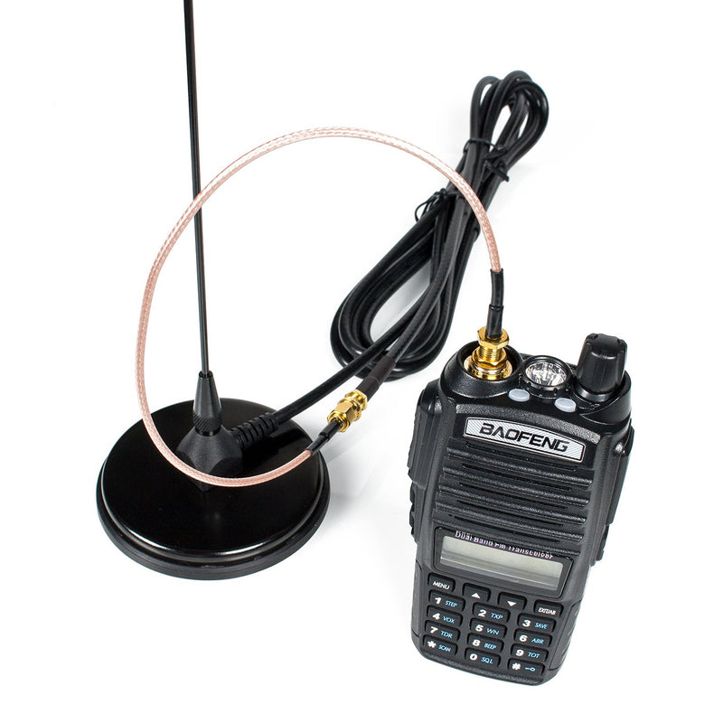[Australia - AusPower] - Authentic Genuine Nagoya UT-308UV 21-Inch Magnetic Mount VHF/UHF (144/430Mhz) Antenna SMA-Female for BTECH and BaoFeng Radios Base / Mobile Antenna UT-308UV SMA VHF/UHF 