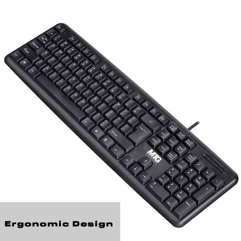 [Australia - AusPower] - MTG Full Size Wired Computer Keyboard, with 5ft USB-A Cable, 104-keys, Foldable Legs and noiseless Key, Compatible with PC, Laptop and Windows 7/8/10/11 