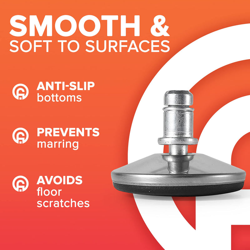 [Australia - AusPower] - Office Chair Bell Glides Replacement, Replace Swivel Caster Wheels to Fixed Stationary Foot, Dia 7/16"(11mm) stem fit Most Office Chair, Anti-Slip Low Profile Bell Glides Feet Set of 5 