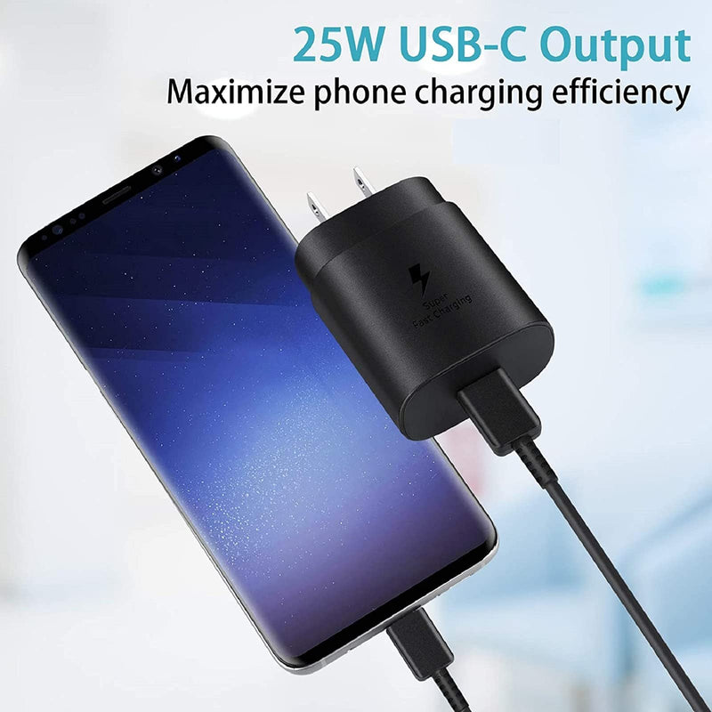 [Australia - AusPower] - Super Fast Charger, 25W Type C Super Fast Charging,Wall Charger with USB Type C Cable【5ft 】 for Samsung Galaxy S21/21 Ultra/S21 Plus/S20/S20 Ultra/Note 20 Ultra/Note 10 Plus/S10/S10e/S9 Plus/S8 Plus 