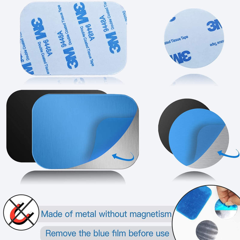 [Australia - AusPower] - SALEX Replacement Metal Plates Set for Magnetic Car Phone Holders, Wall, Air Vent Mounts, Cases, Magnets. Kit of 16 Silver Rectangular Iron Discs Without Holes. 3M Adhesive Backing. Disks 16 Pack Rectangular / 16 Pack 