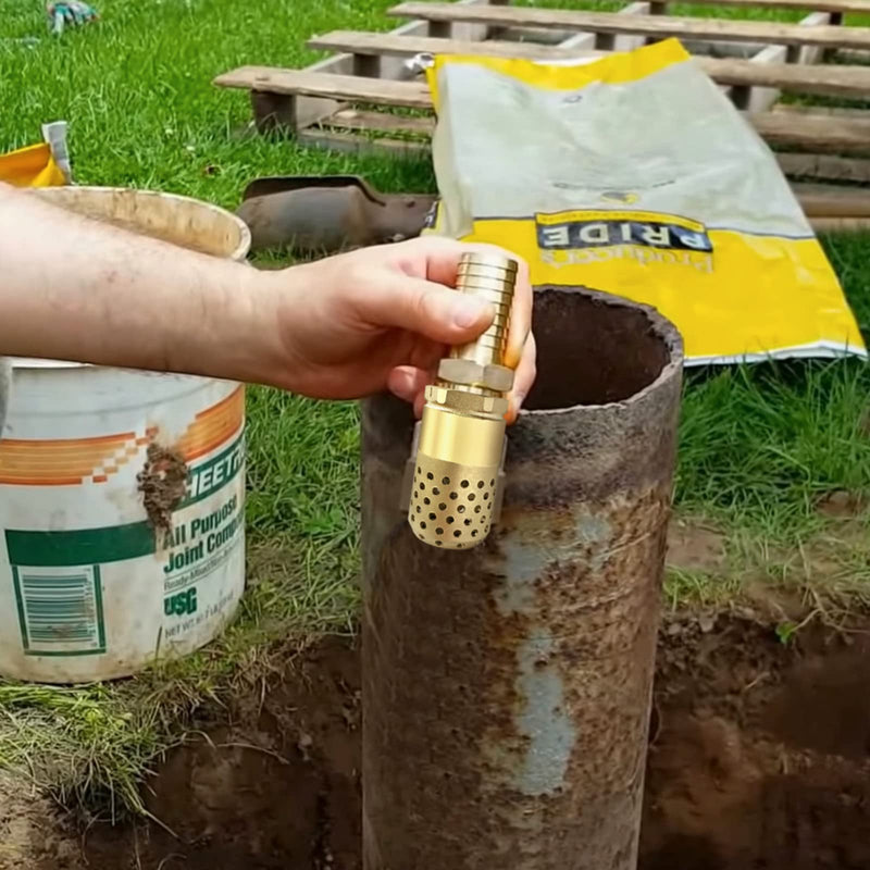 [Australia - AusPower] - Brass Foot Valve 3/4 inch NPT Heavy Duty Spring Mesh Check Valve Female Connection One Way Foot Valve Backflow Preventer with Holes Strainer Filter for Well Jet Pumps Foot Valv (3/4'' NPT) 3/4'' NPT 
