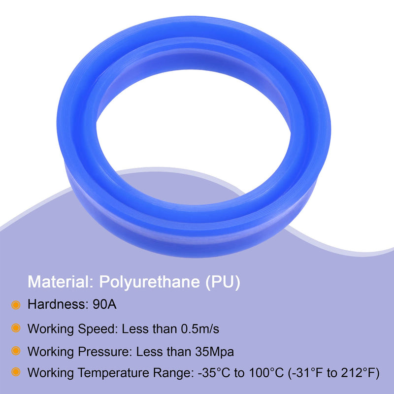 [Australia - AusPower] - MECCANIXITY UN Radial Shaft Seal 25mm ID x 32mm OD x 7mm Width PU Oil Seal, Blue Pack of 5 