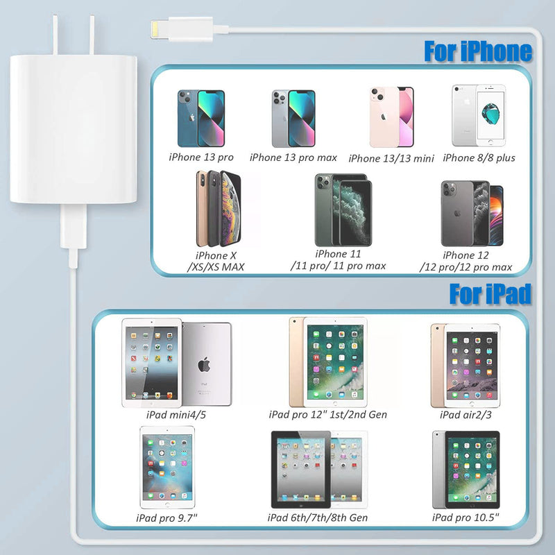 [Australia - AusPower] - iPhone Charger 【Apple MFi Certified】 10FT Extra Long Fast Charging Type C to Lightning Cable with 20 PD USB C Wall Charger Block for iPhone 13/13 Pro/13 Pro Max/13 Mini/12/Pro/Max/Mini/11/XR/X/8/Plus 