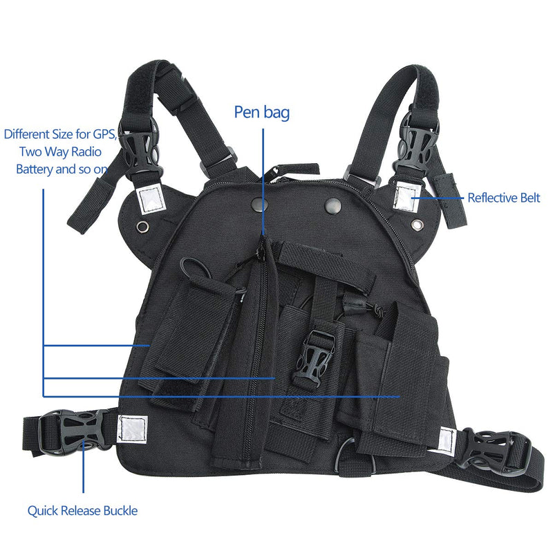 [Australia - AusPower] - Airiton Two Way Radio Case Shoulder Holster Chest Harness Holder for Baofeng UV-5R UV-82 UV-9R Plus UV-S9 BF-F8HP TYT Walkie Talkie Rescue Essentials 