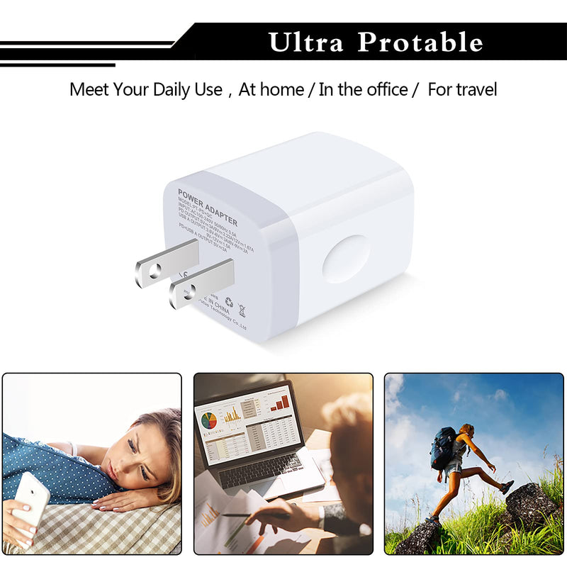 [Australia - AusPower] - USB C Power Adapter, 3Pack 20W 2 Port PD&QC 3.0 Type C Fast Charging Block Wall Charger Compatible with iPhone 13 12 11 Pro Max,SE,iPad,8 7 Plus,Samsung Galaxy S21 S20 S10 Plus,Google Pixel 6 Pro 5 4 