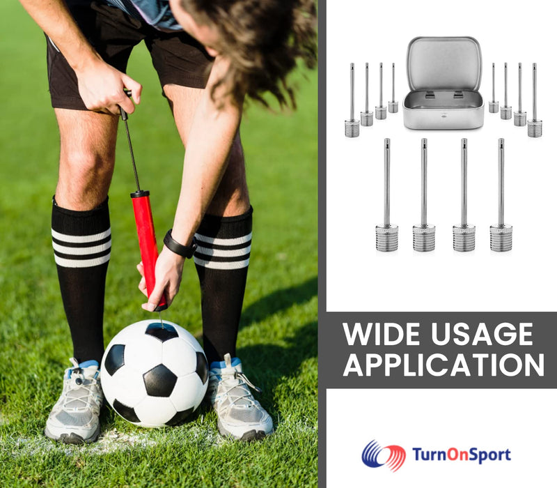 [Australia - AusPower] - TurnOnSport Basketball Pump Needle - Ball Pump Inflation Needles Pack of 12 - Inflate Pump Needle for Balls - Pump Needle Adaptor Soccer Rugby Football Volleyball Ball - Inflatable Air Pump Needle 12box 