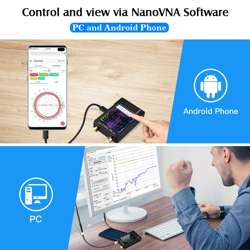 [Australia - AusPower] - NanoVNA-H REV3.4 Vector Network Analyzer,10KHz -1.5GHz HF VHF UHF Antenna Analyzer Portable VNA with SMA Adapter 