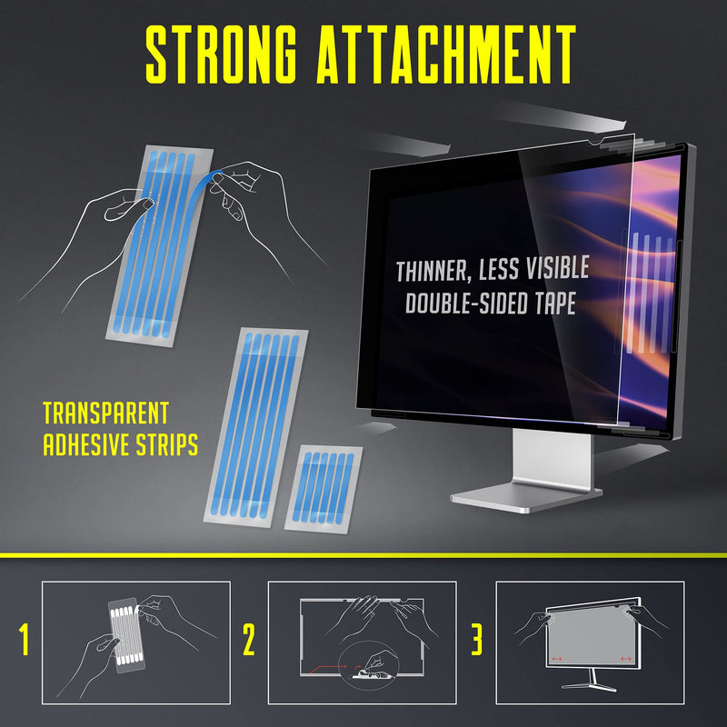 [Australia - AusPower] - Privacy Screen Adhesive Tabs and Strips for Computer Monitors and Laptops - Replacement kit 