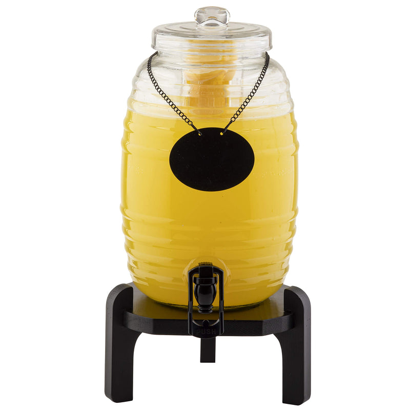 [Australia - AusPower] - Tablecraft Stand for Glass Beverage Dispensers, Black Painted Pinewood, 10" x 5.75" 