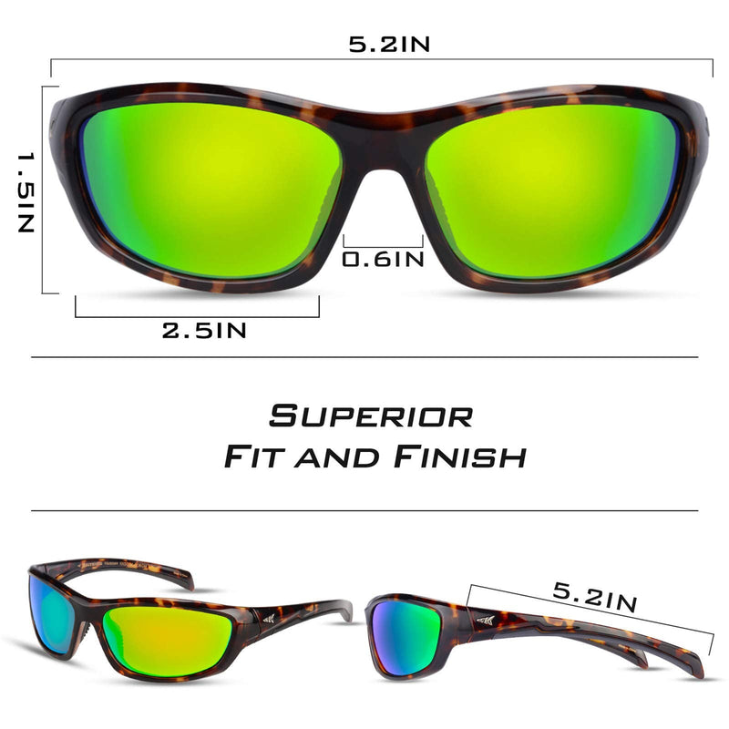 [Australia - AusPower] - KastKing Hiwassee Polarized Sport Sunglasses for Men and Women, Ideal for Driving Fishing Cycling and Running,UV Protection Frame: Gloss Demi / Lens: Brown - Chartreuse Mirror 