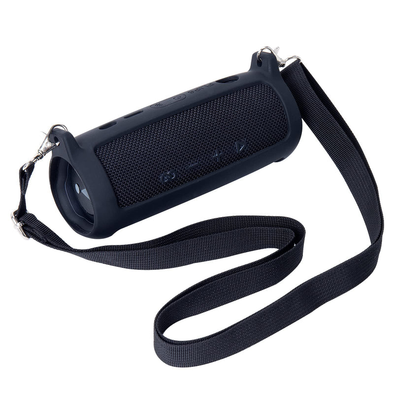 [Australia - AusPower] - co2CREA Soft Silicone Case Replacement for JBL Flip 6 Portable Bluetooth Speaker (Black Case) Black Case 