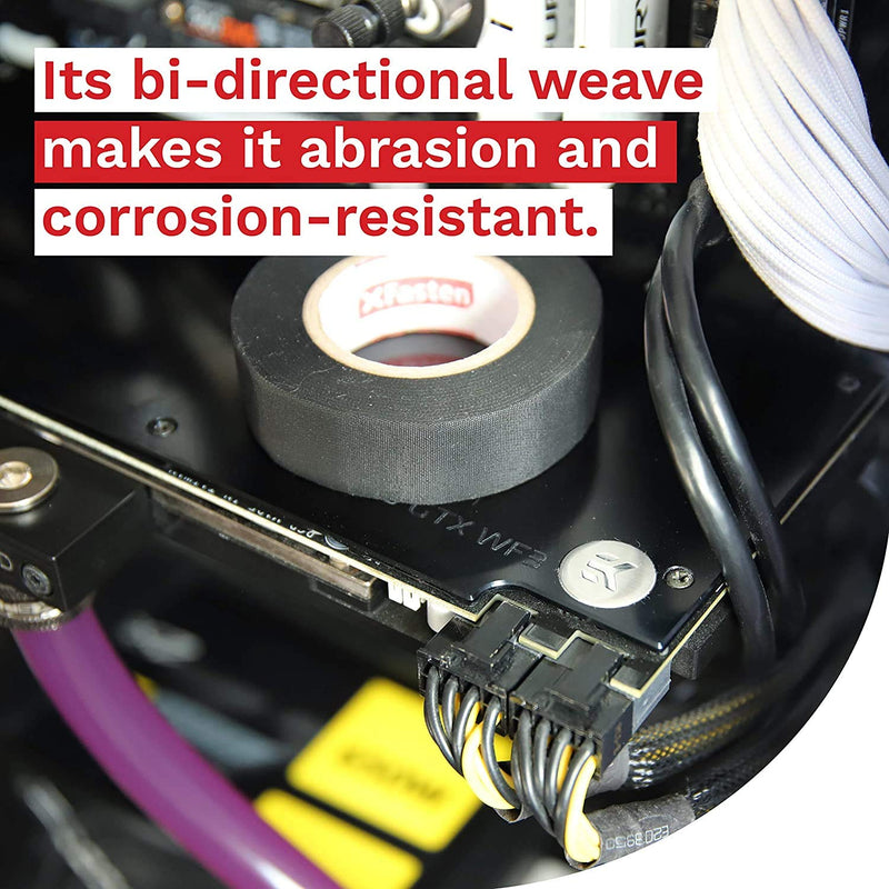 [Australia - AusPower] - XFasten Wire Harness Tape, 3/4-Inch by 50-Foot (3-Pack), High Temp Wiring Loom Harness Self-Adhesive Felt Cloth Electrical Tape for Automotive Engine and Electrical Wiring 3/4-Inch by 50-Foot (3-Pack) Black 