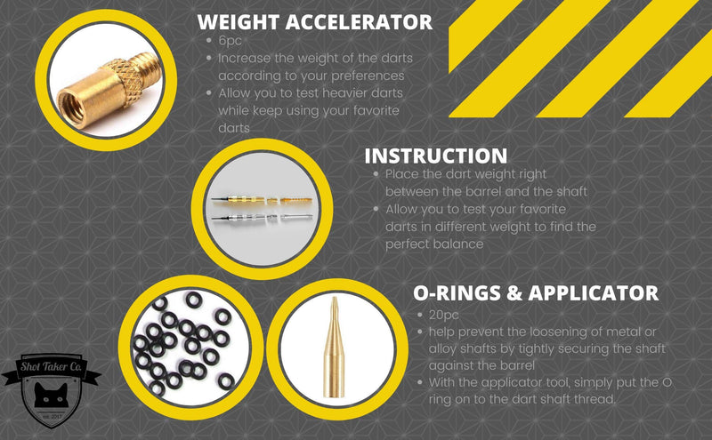 [Australia - AusPower] - SHOT TAKER CO. EST. 2017 Deluxe Darts Tune up Kit Box | Flights, Stems, Toolkits, Sharpener, Box, Shafts, O-Rings, Tridents, Springs, Flight Savers, Accessories (STC10416) 