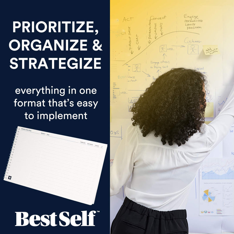 [Australia - AusPower] - Weekly Action Pad by BestSelf — ToDo Notepad Planning Tool Designed to Optimize Your Week, Effectively Manage Tasks, Boost Productivity and Maximize Results - 52 Tear Off 11” x 7” Sheets 