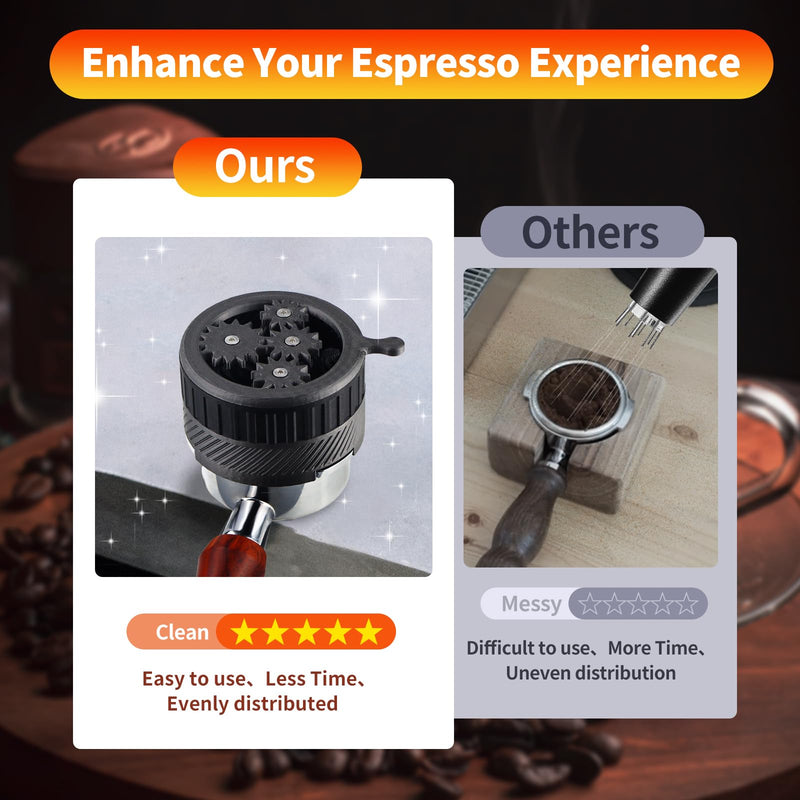 [Australia - AusPower] - GUSUCIN Spirographic Espresso WDT Tool, Espresso Distribution Tools Compatible with Breville 54MM Portafilter Baskets, Geared Spinning Espresso Needle Stirrer, Espresso Machine Accessories Tool 