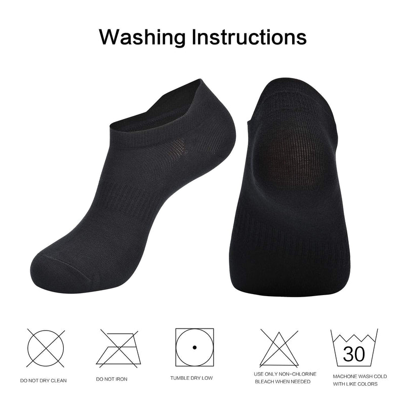 [Australia - AusPower] - Women's Ankle Athletic Running Socks-Denisy White Soft Low Cut Sports Tab Socks Black for US Shoe Size 6-9/9-11 (6 Pairs) Black (6 Pairs) 