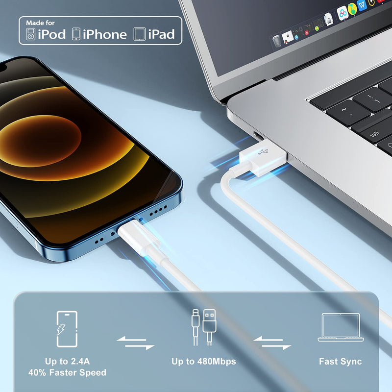 [Australia - AusPower] - 3Pack 10ft iPhone Charger, [ Apple MFi Certified ] Long Apple Charging Cord, 10 Feet Original Lightning to USB Cable,10 Foot iPhone Charging Cable for iPhone 13/12/11/Pro/11/XS/MAX/XR/8/7/6/5/SE iPad 3Pack iPhone Charger 