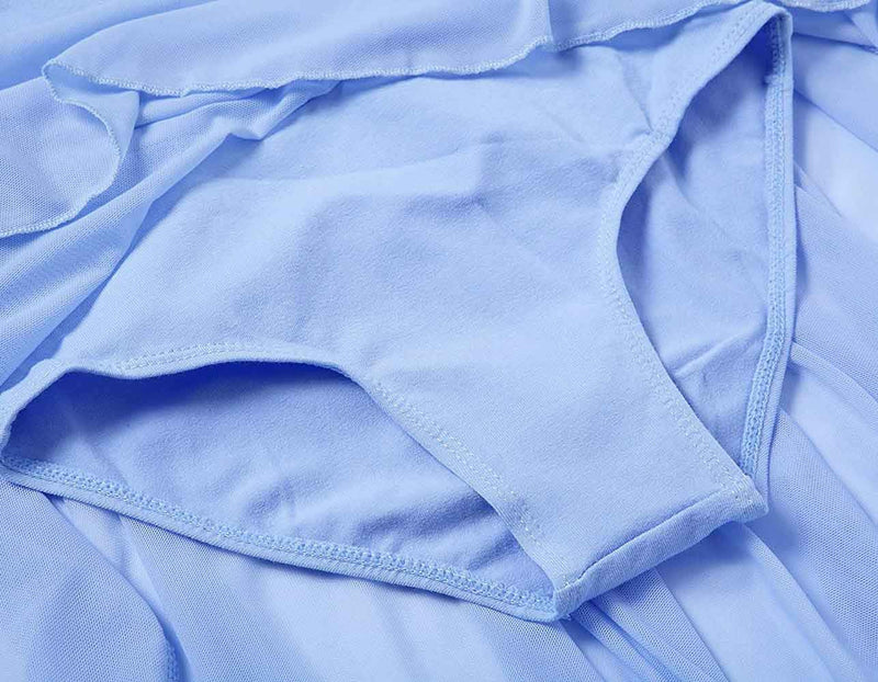 [Australia - AusPower] - MdnMd Petal Flutter Sleeve Skirted Ballet Dance Leotard for Toddler Girls Ballerina Dress Outfit W5 - Blue (Petal) 10-12 Years 