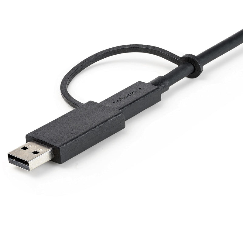 [Australia - AusPower] - StarTech.com 3ft (1m) USB-C Cable with USB-A Adapter Dongle - Hybrid 2-in-1 USB C Cable w/USB-A - USB-C to USB-C (10Gbps/100W PD), USB-A to USB-C (5Gbps) - Ideal for Hybrid Docking Station (USBCCADP) 