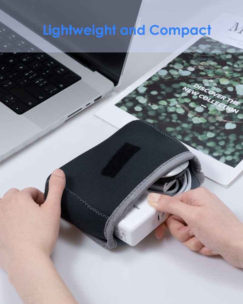 [Australia - AusPower] - LENTION Storage Medium Pouch Bag Cases for Accessories Laptop MacBook Power Adapter, Wireless Mouse, iPhone Chargers, Cellphone, Power Bank, Cord, Travel Cable Electronic Organizer - Dark Gray 6.69 * 4.72 * 2.56 inches 
