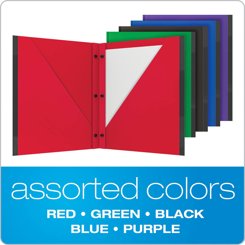 [Australia - AusPower] - Oxford 2 Pocket Folder 5 Pack, Plastic Portfolios with Plastic Snap Fasteners, Anti-Tear Edges, Letter Size, Red, Green, Black, Blue, Purple (89118) 