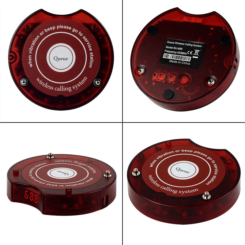 [Australia - AusPower] - Retekess TD165 Restaurant Pager Replacement,Single Buzzer,Max 999 Beepers,Stop Beeping for Church Nursery,Brewery,Food Truck,Hospital 