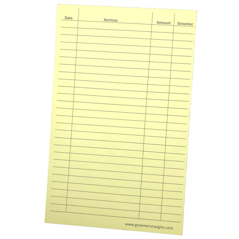 [Australia - AusPower] - Pet, Dog, Cat Grooming Customer Clip Cards (100 Pack 8 X 5 inch Professional Profile Kennel Record Care Service Card) (Canary) 