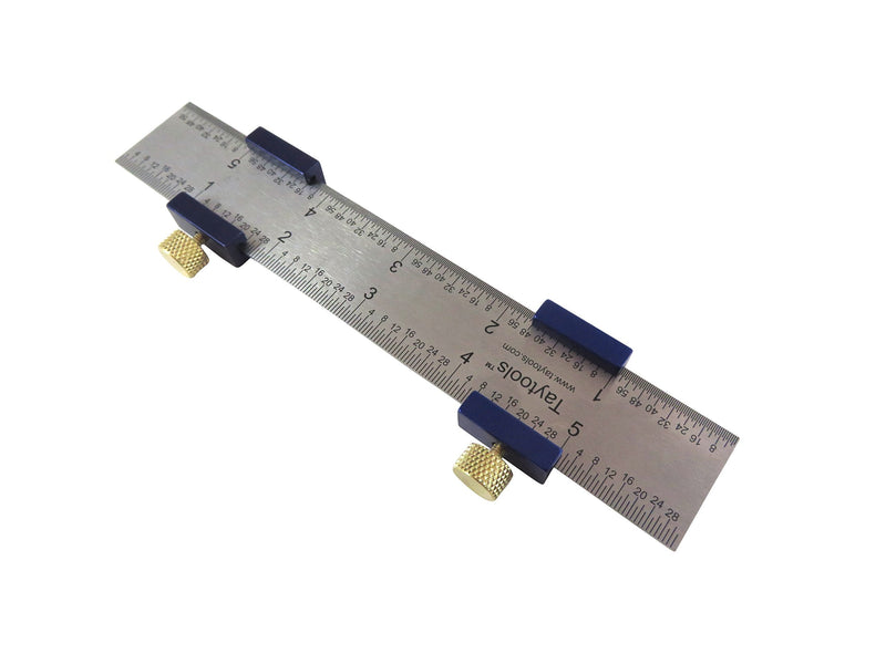 [Australia - AusPower] - Bundle Taytools 108884 2 Each Pair Anodized Aluminum Ruler Stops Fences and 6 Inch Spring Steel Machinist Ruler 
